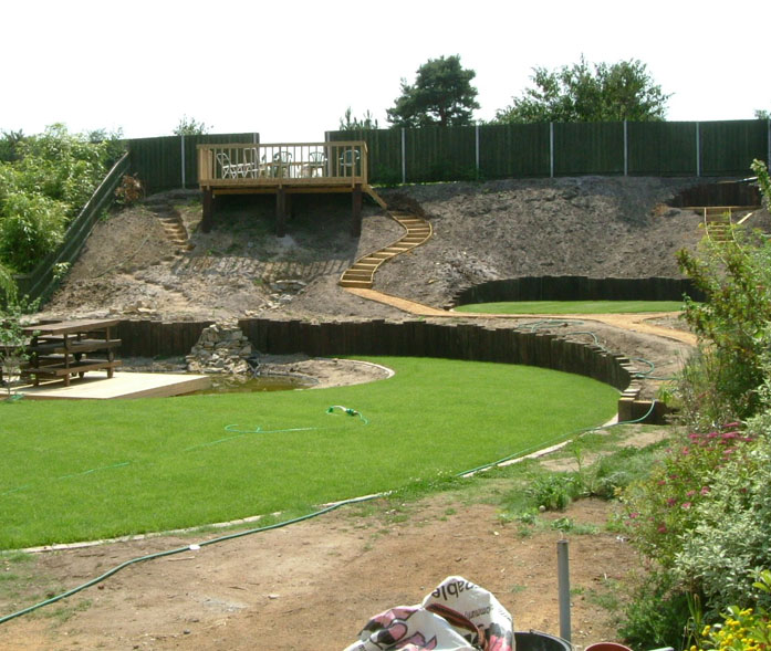 Work in progress of a large landscaping project