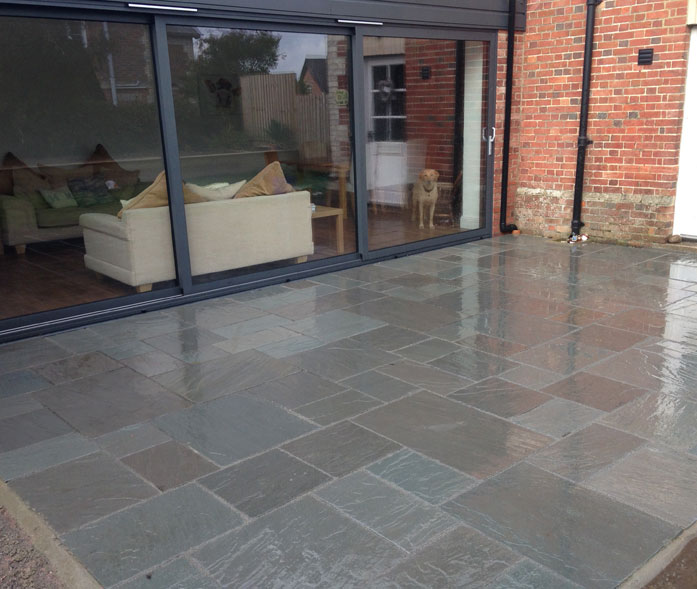 Limestone paving.